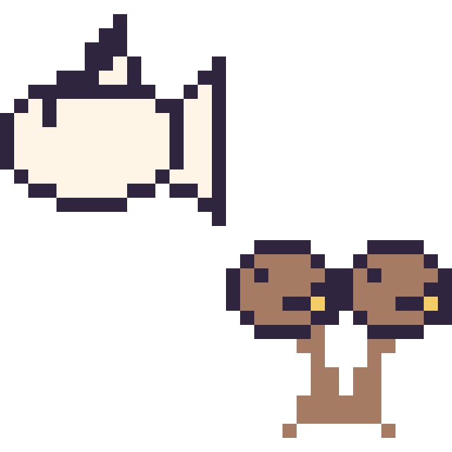 Modèle de pixel art Poissirène mini et Doduo mini sur une grille de 32 par 32 cases