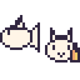 Pixel art Poissirène mini et Ponyta mini, grille 32 × 32