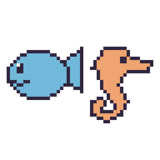 Modèle de pixel art Poisson et Hippocampe sur une grille de 48 par 48 cases