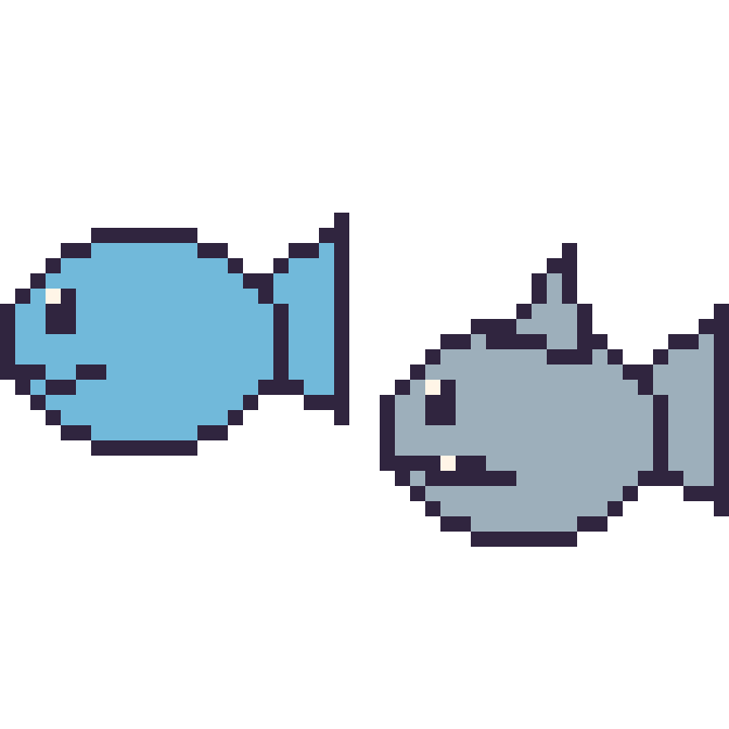 Modèle de pixel art Poisson et Requin sur une grille de 48 par 48 cases