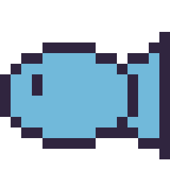Pixel art Poisson simple 16 × 16, grille 16 × 16