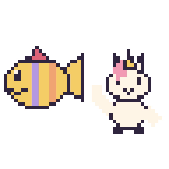 Modèle de pixel art Poisson tropical et Licorne qui fait coucou sur une grille de 48 par 48 cases