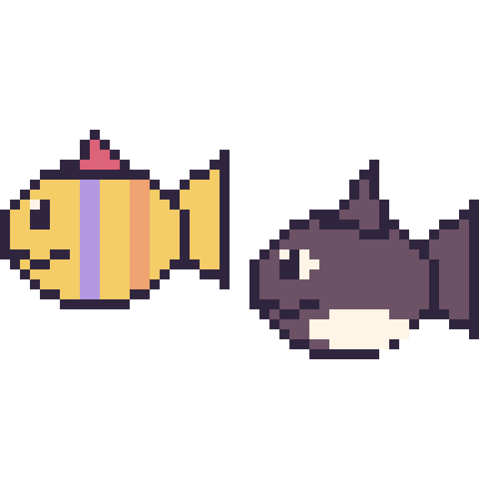 Modèle de pixel art Poisson tropical et Orque sur une grille de 48 par 48 cases