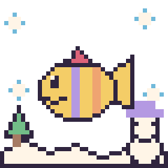 Pixel art Poisson tropical en hiver, grille 40 × 40