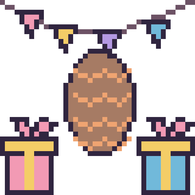 Modèle de pixel art Pomme de pin pour un anniversaire sur une grille de 40 par 40 cases
