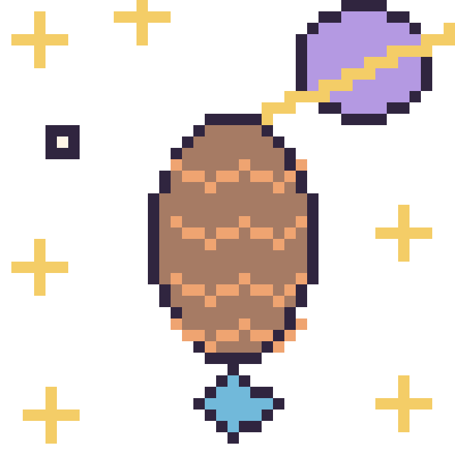 Modèle de pixel art Pomme de pin dans l’espace sur une grille de 40 par 40 cases