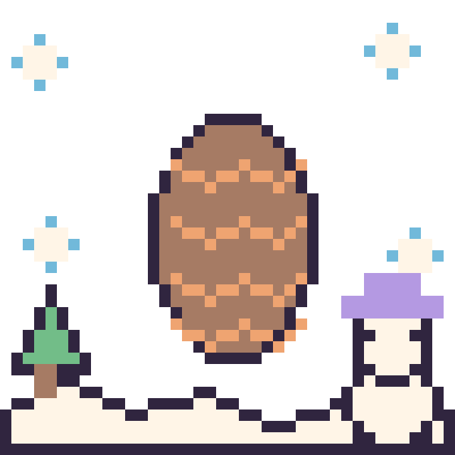 Modèle de pixel art Pomme de pin en hiver sur une grille de 40 par 40 cases