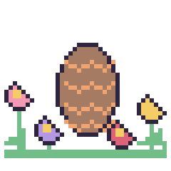 Pixel art Pomme de pin dans le jardin, grille 40 × 40