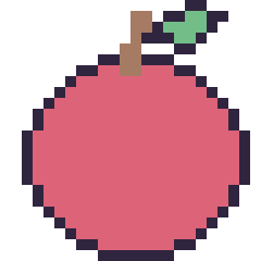 Pixel art Pomme, grille 24 × 24