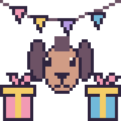 Pixel art Poney pour un anniversaire, grille 40 × 40