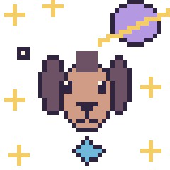 Pixel art Poney dans l’espace, grille 40 × 40