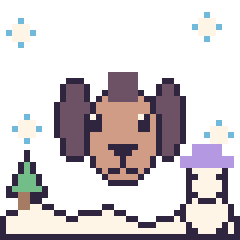 Pixel art Poney en hiver, grille 40 × 40