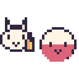 Pixel art Ponyta mini et Électrode mini, grille 32 × 32