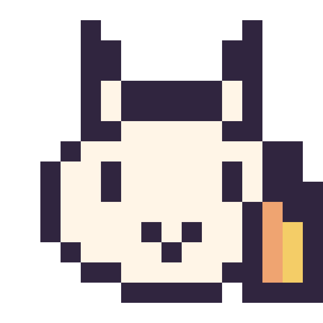 Modèle de pixel art Ponyta mini 16 × 16 sur une grille de 16 par 16 cases