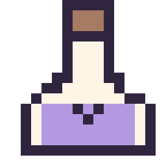 Pixel art Potion kawaii 16 × 16, grille 16 × 16