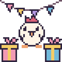 Pixel art Poule pour un anniversaire, grille 40 × 40
