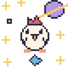 Pixel art Poule dans l’espace, grille 40 × 40