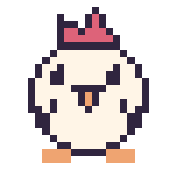 Pixel art Poule, grille 24 × 24