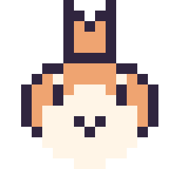 Pixel art Poussifeu mini 16 × 16, grille 16 × 16
