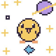 Pixel art Poussin dans l’espace, grille 40 × 40