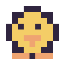 Pixel art Poussin simple 10 × 10, grille 10 × 10