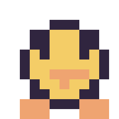 Pixel art Poussin simple 12 × 12, grille 12 × 12