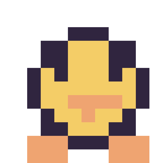 Modèle de pixel art Poussin simple 12 × 12 sur une grille de 12 par 12 cases