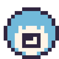 Pixel art Ptitard mini 16 × 16, grille 16 × 16