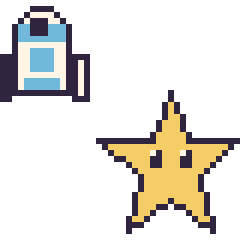 Pixel art R2-D2 mini et Étoile, grille 40 × 40