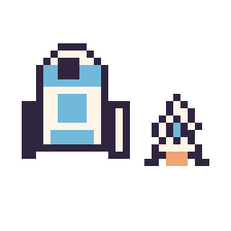 Pixel art R2-D2 mini et Fusée simple 10 × 10, grille 32 × 32