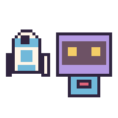 Pixel art R2-D2 mini et Robot rétro, grille 40 × 40