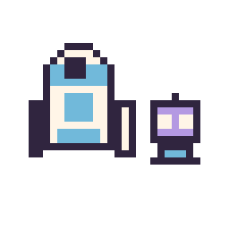Pixel art R2-D2 mini et Robot simple 10 × 10, grille 32 × 32