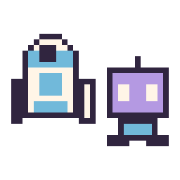 Pixel art R2-D2 mini et Robot simple 16 × 16, grille 32 × 32