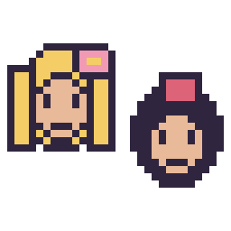 Pixel art Raiponce mini et Aladdin mini, grille 32 × 32