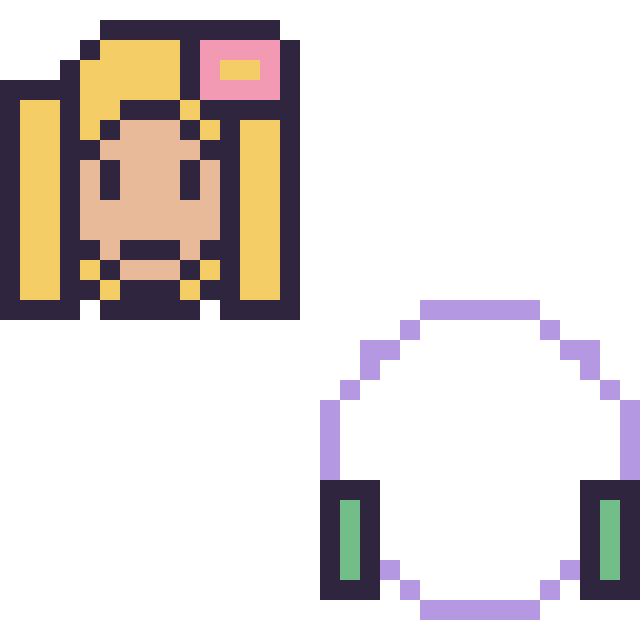 Modèle de pixel art Raiponce mini et Buzz l’Éclair mini sur une grille de 32 par 32 cases