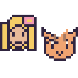 Pixel art Raiponce mini et Tigrou mini, grille 32 × 32