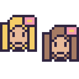 Pixel art Raiponce mini et Vaiana mini, grille 32 × 32
