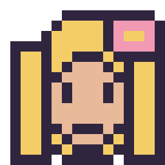 Pixel art Raiponce mini 16 × 16, grille 16 × 16