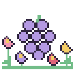 Pixel art Raisin dans le jardin, grille 40 × 40