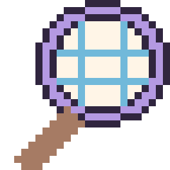 Pixel art Raquette, grille 24 × 24