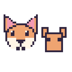 Pixel art Renard et Renard Minecraft 16 × 16, grille 40 × 40