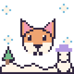 Pixel art Renard en hiver, grille 40 × 40