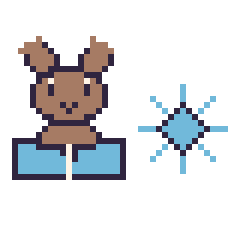 Pixel art Renne avec un livre et Flocon simple 16 × 16, grille 40 × 40