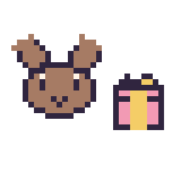Pixel art Renne en portrait et Cadeau simple 10 × 10, grille 32 × 32
