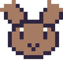 Pixel art Renne : portrait facile, grille 16 × 16