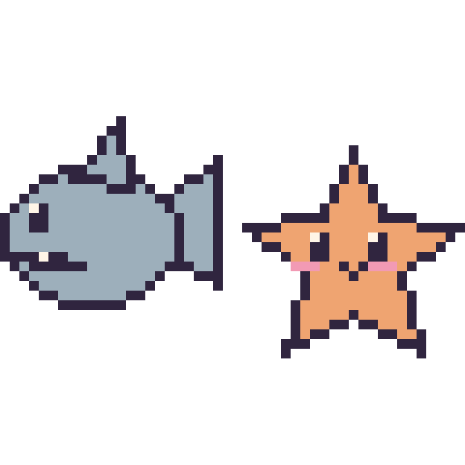 Modèle de pixel art Requin et Étoile de mer sur une grille de 48 par 48 cases