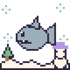 Pixel art Requin en hiver, grille 40 × 40