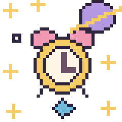 Pixel art Réveil dans l’espace, grille 40 × 40