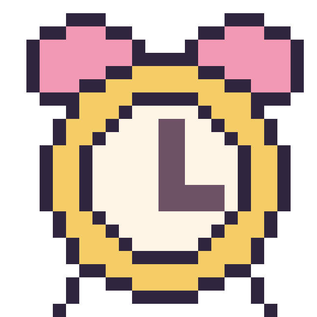 Modèle de pixel art Réveil sur une grille de 24 par 24 cases