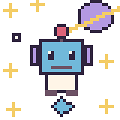 Pixel art Robot dans l’espace, grille 40 × 40